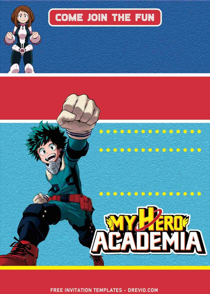 9 Super Cool My Hero Academia Birthday Invitation Templates
