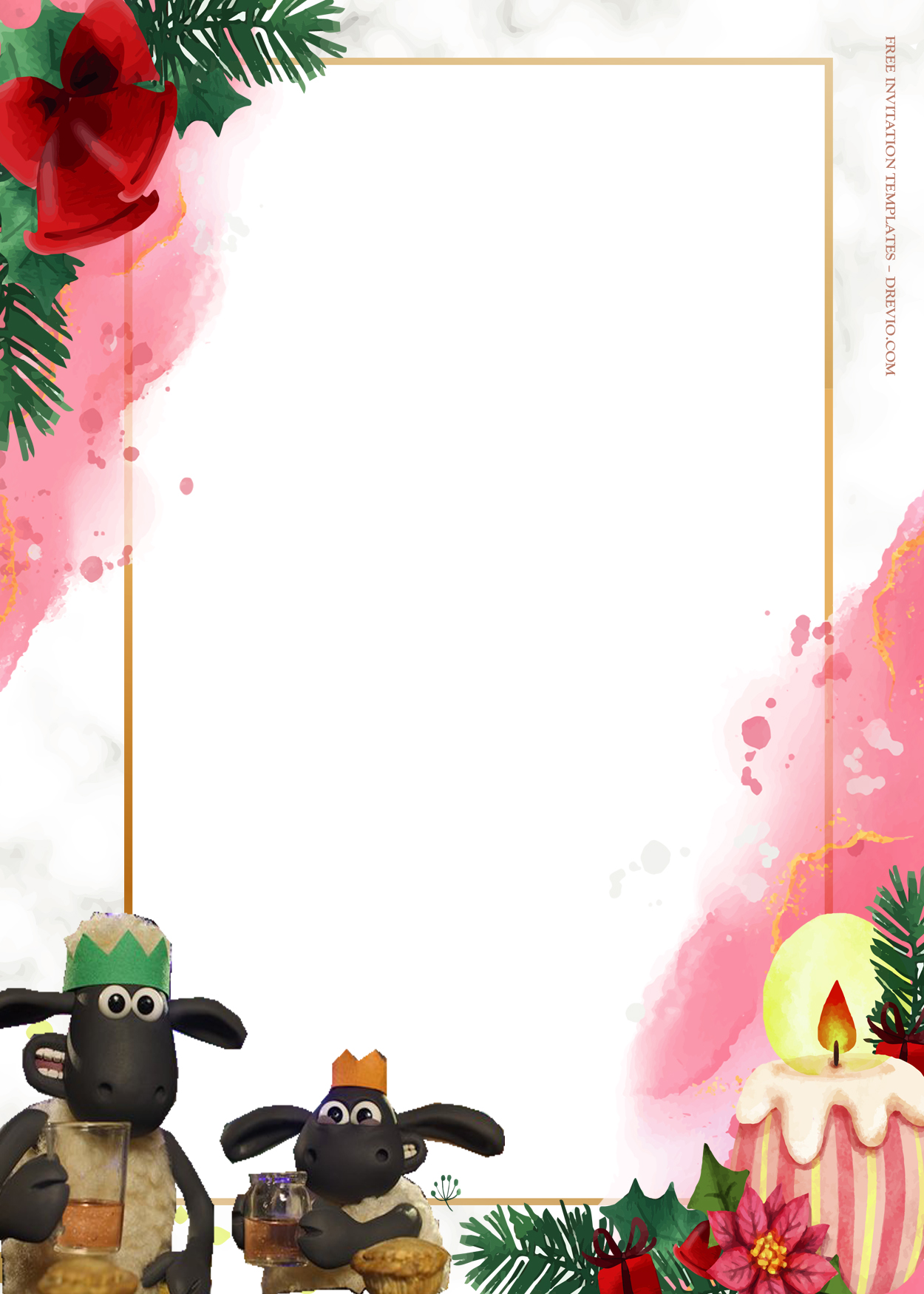 10+ Shaun The Sheep Flight Before Christmas Birthday Invitation Templates Eight