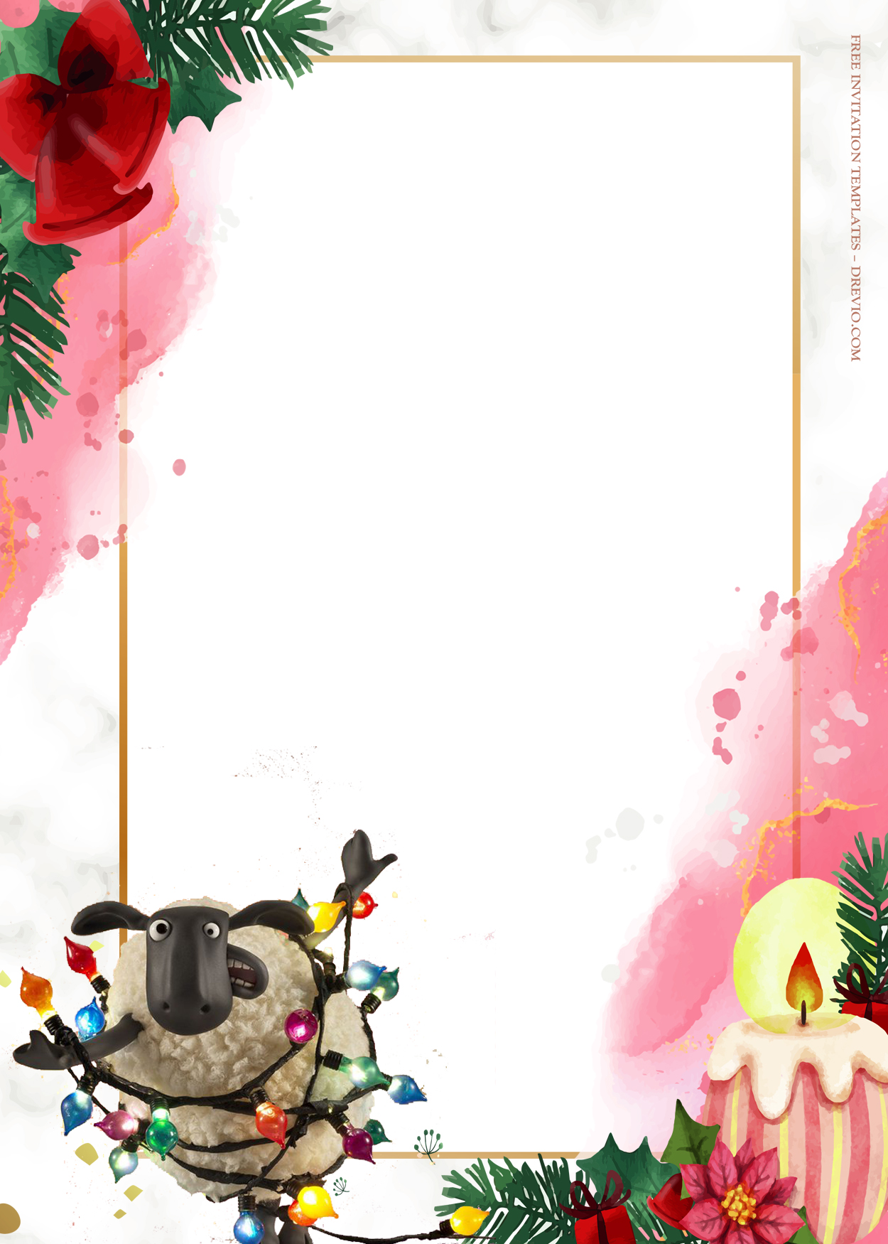 10+ Shaun The Sheep Flight Before Christmas Birthday Invitation Templates Five