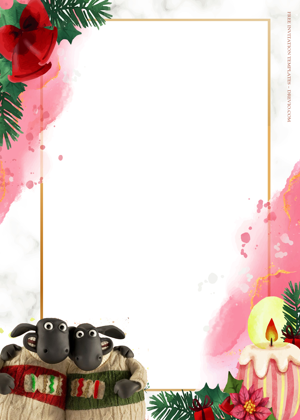 10+ Shaun The Sheep Flight Before Christmas Birthday Invitation Templates Three