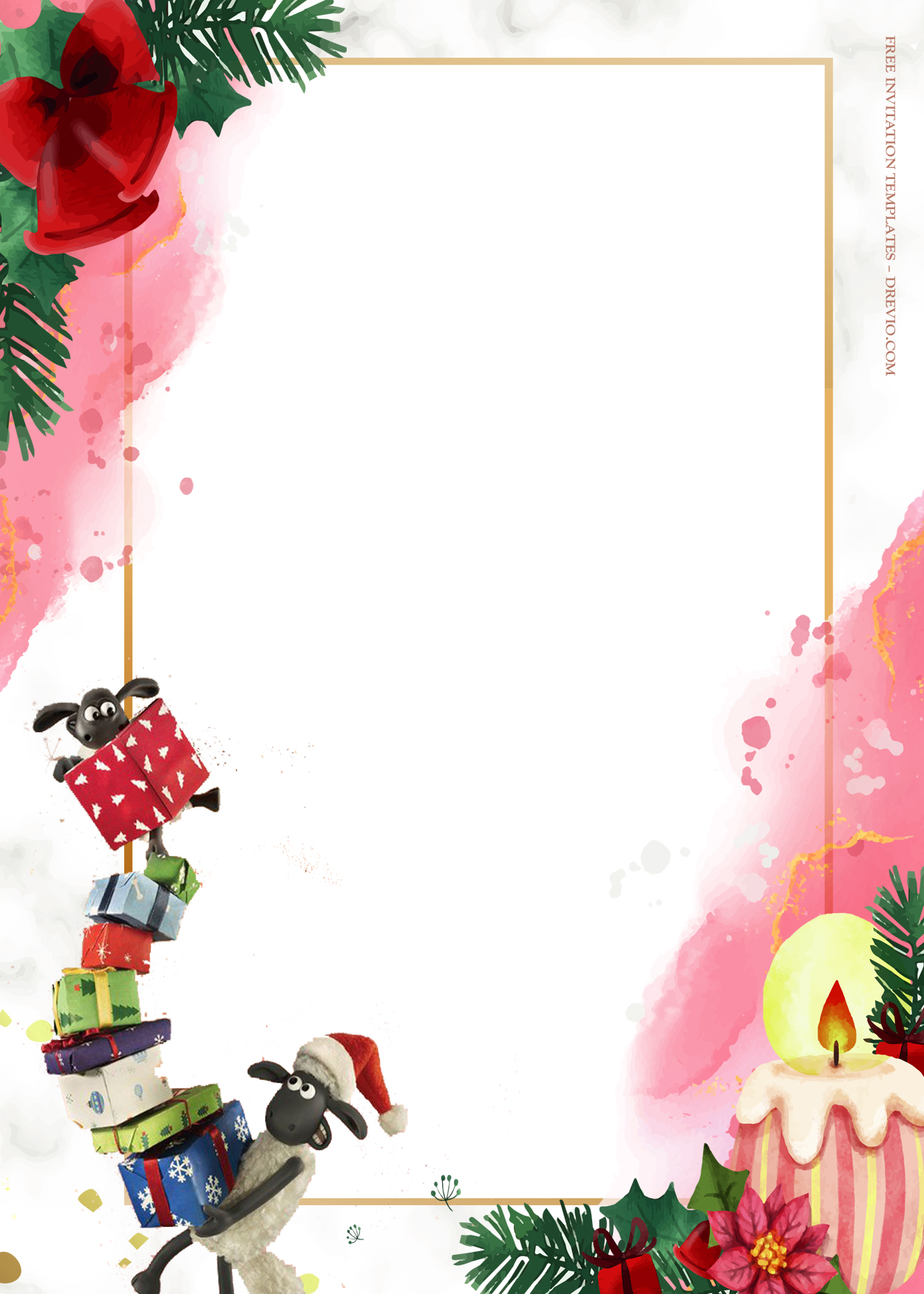 10+ Shaun The Sheep Flight Before Christmas Birthday Invitation Templates Two