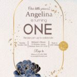 11+ Elegant Blue And Gold Lining Floral Party Invitation Templates