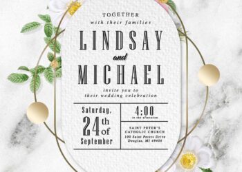 11+ Blossoming Floral And Marble Wedding Invitation Templates