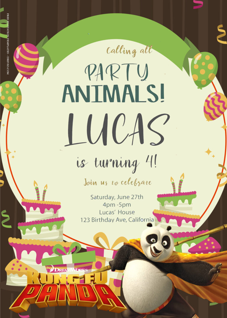 11+ Kungfu Panda The Breaking Dance Birthday Invitation Templates Title