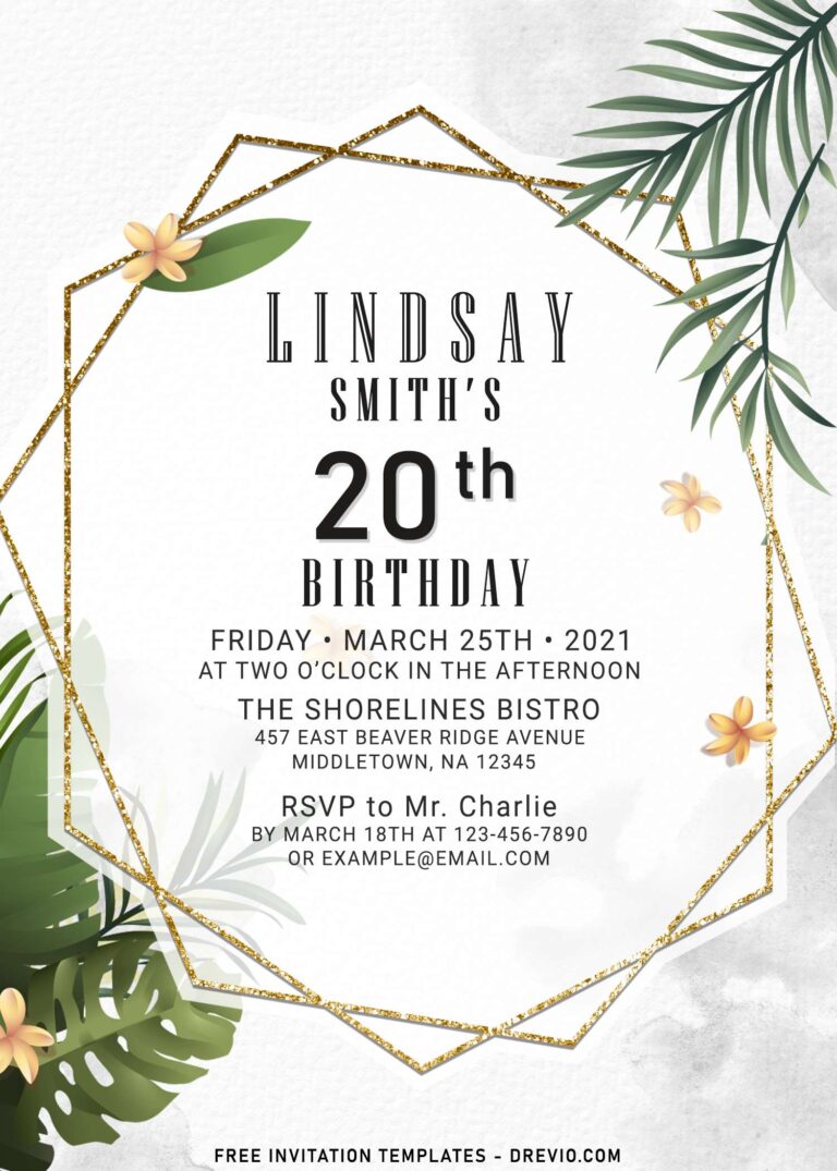 11+ Elegant Greenery Invitation Templates With Touch Of Gleaming Gold