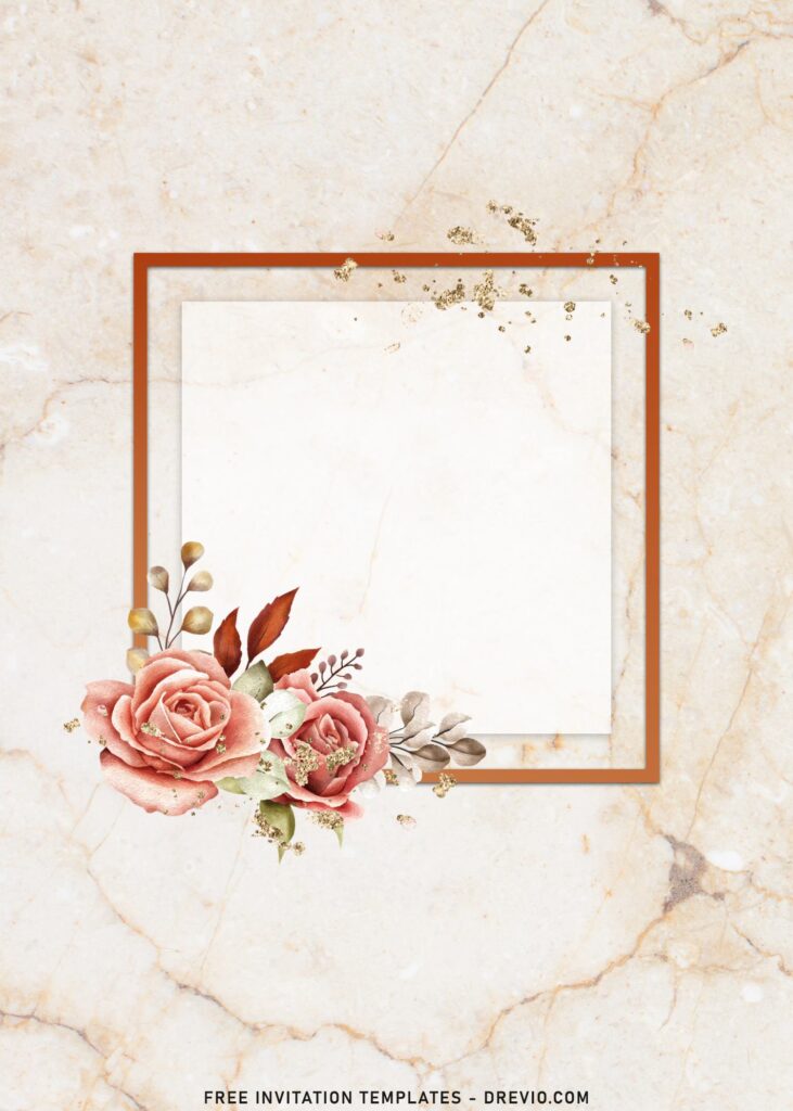 7+ Fairly Beautiful And Stylish Flowers Nuptial Wedding Invitation Templates with watercolor gardenia and garden roses