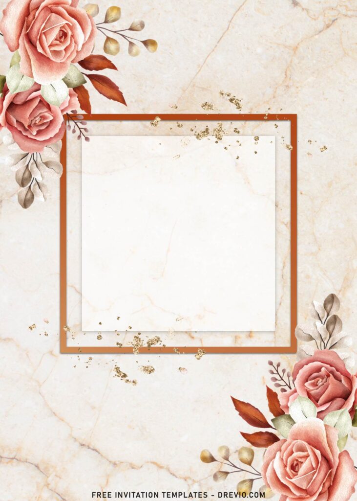 7+ Fairly Beautiful And Stylish Flowers Nuptial Wedding Invitation Templates with blush roses