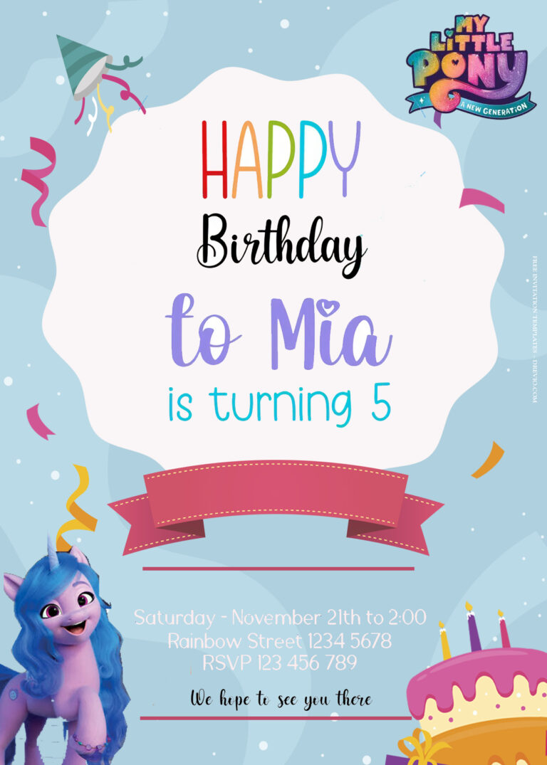 7+ My Little Pony The Next Generation Birthday Invitation Templates Title