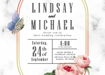 7+ Luxe And Chic Marble Floral Wedding Invitation Templates