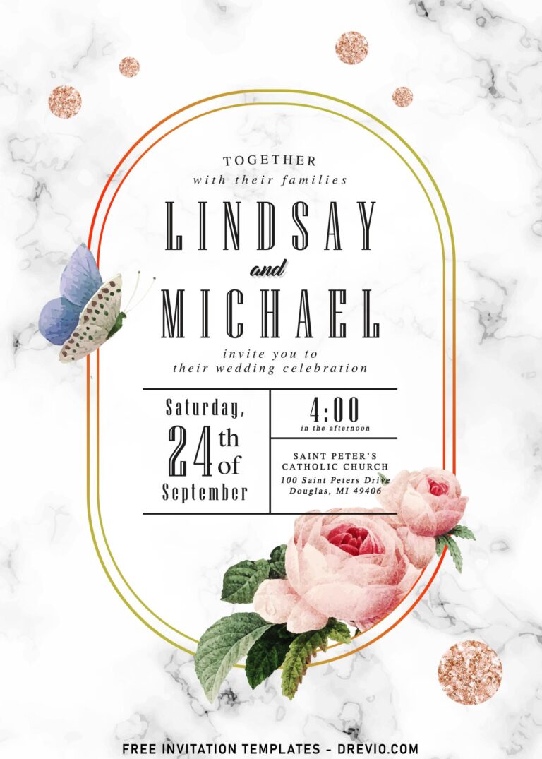 7+ Luxe And Chic Marble Floral Wedding Invitation Templates