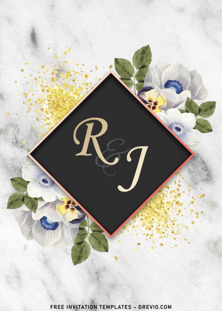 8+ Vintage Rose And Geranium Monogram Wedding Invitation Templates