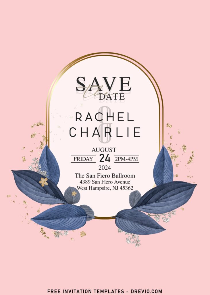 9+ Elegant Blue Foliage Wedding Ceremony Invitation Templates