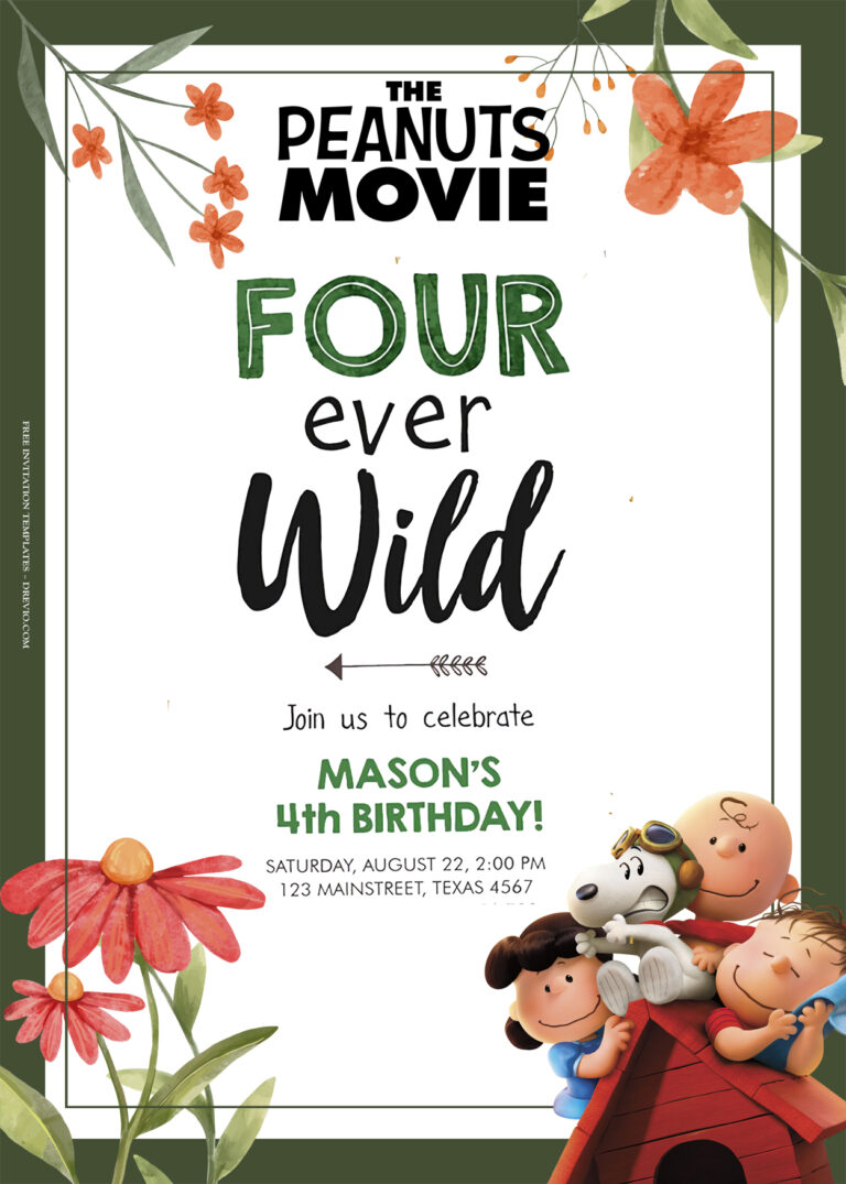 9+ Friendship Tied With Peanut Movie Birthday Invitation Templates Title