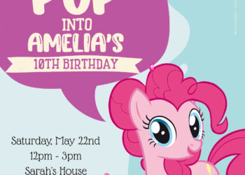 9+ My Little Pony Pink In The Blue Sky Birthday Invitation Templates Title