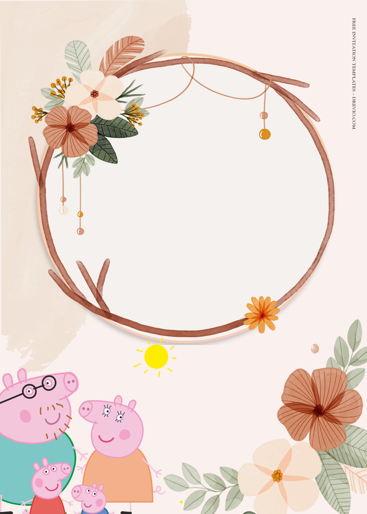 9+ Peppa Pig Blossoming Family Birthday Invitation Templates Eight