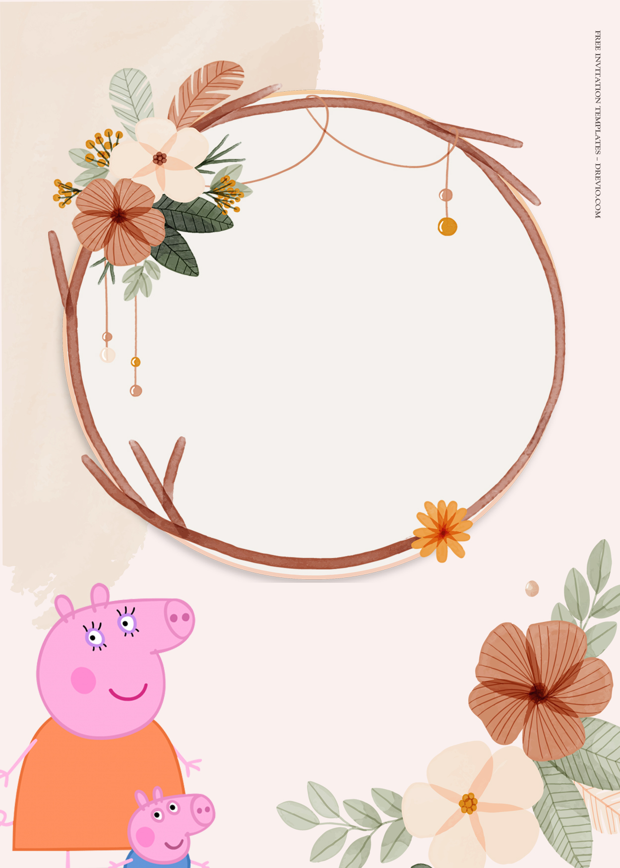 9+ Peppa Pig Blossoming Family Birthday Invitation Templates Three