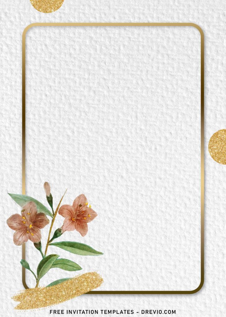 9 Sparkling Glitter Papery Blooms Birthday Invitation Templates