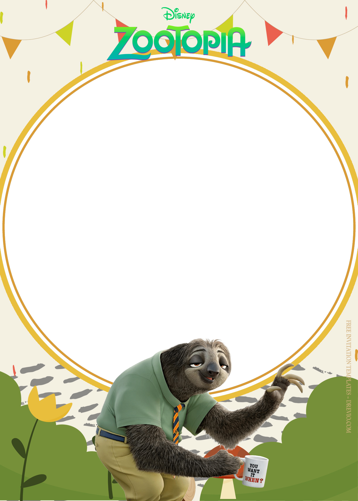 9+ Zootopia Town For Fun Birthday Invitation Templates Five
