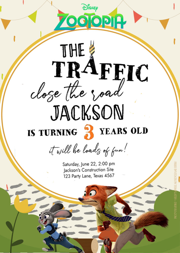 9+ Zootopia Town For Fun Birthday Invitation Templates Title