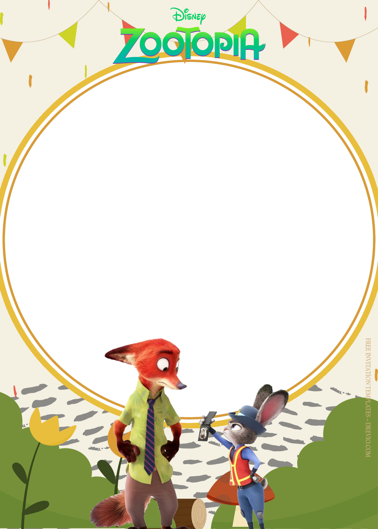 9+ Zootopia Town For Fun Birthday Invitation Templates Two