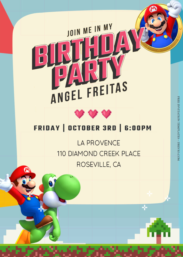 10+ Super Mario Bros Adventure Birthday Invitation Templates Title