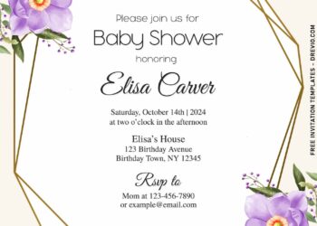 10+ Vintage Periwinkle Geometric Birthday Invitation Templates