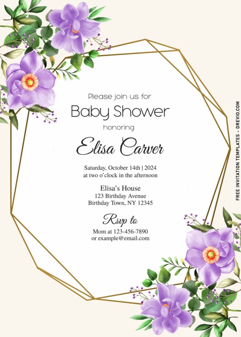 10+ Vintage Periwinkle Geometric Birthday Invitation Templates