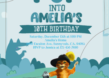 11+ Puss N Boots Party Birthday Invitation Templates Title