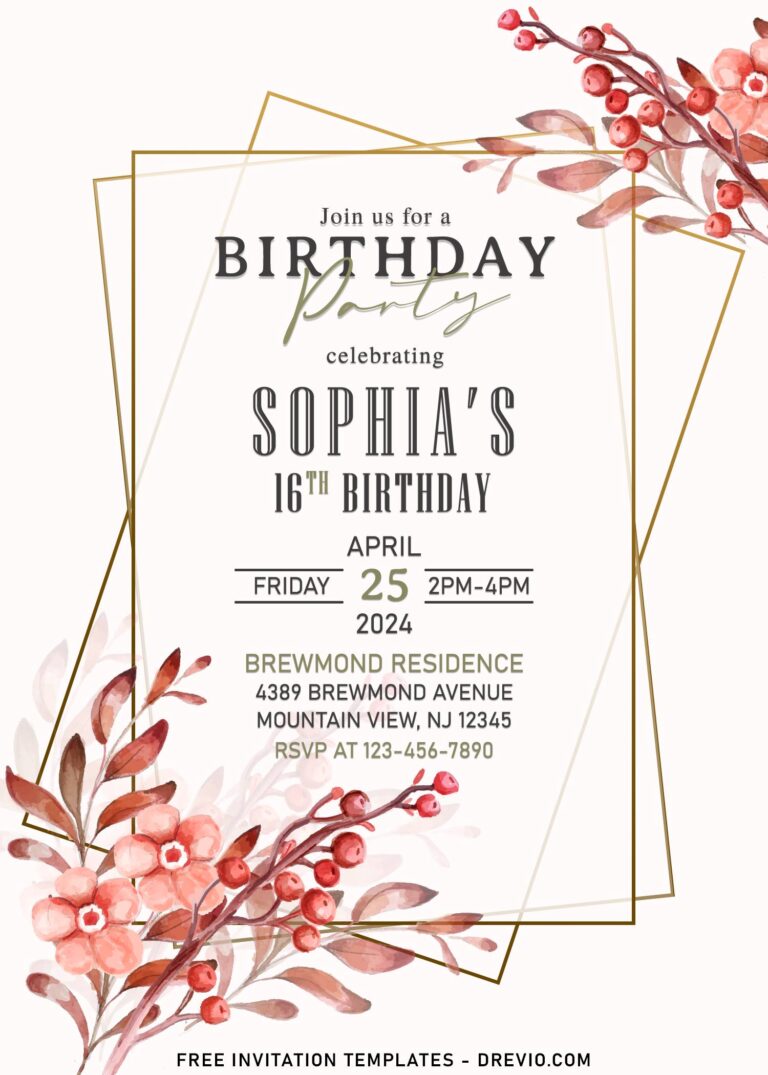 11+ Watercolor Chic Boho Style Birthday Invitation Templates