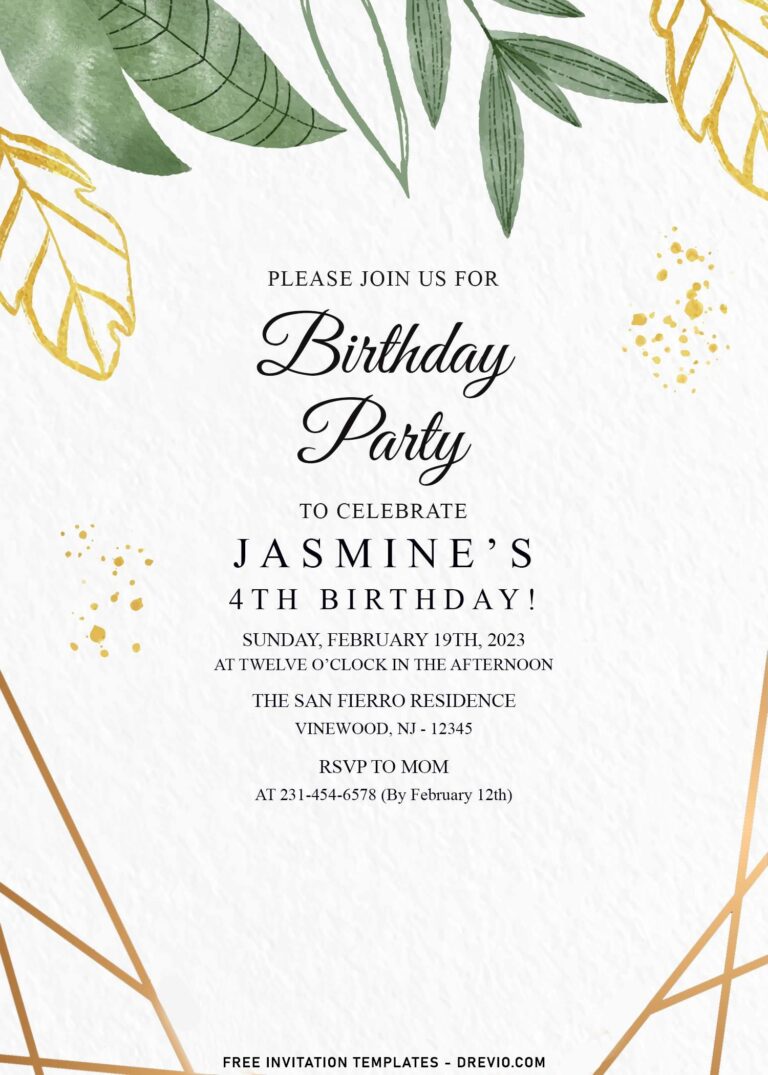 7+ Minimalist Botanical Greenery Birthday Invitation Templates