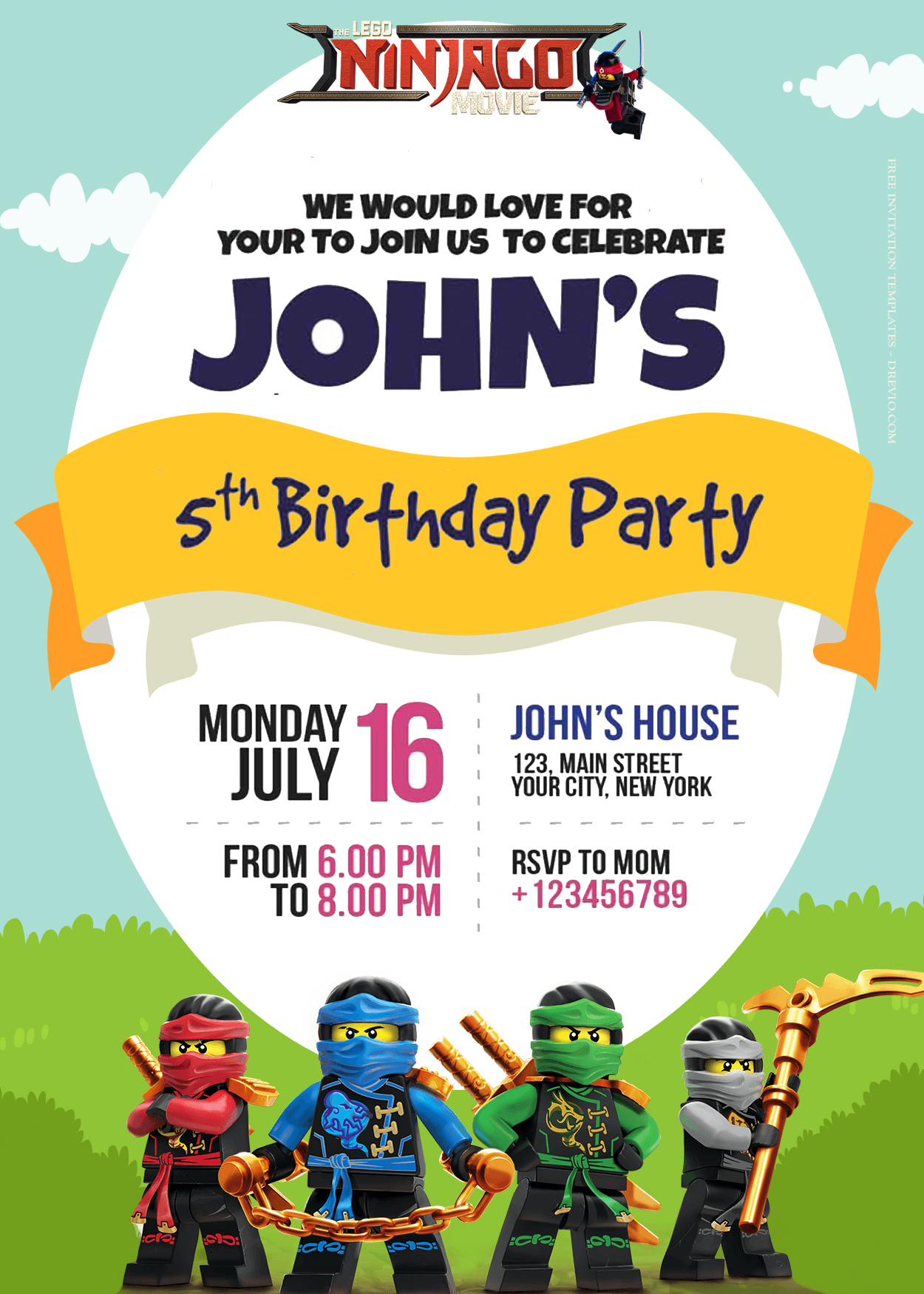7+ Lego Ninjago Adventure Birthday Invitation Templates Title