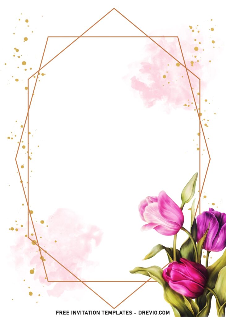 7 Minimalist Vintage Tulips Birthday Invitation Templates