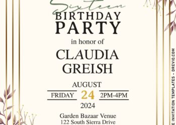 7+ Beautiful Autumnal Floral Birthday Invitation Templates