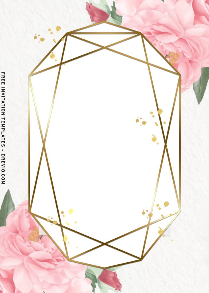 7 Sparkling Gold Frame Gardenia Floral Birthday Invitation Templates
