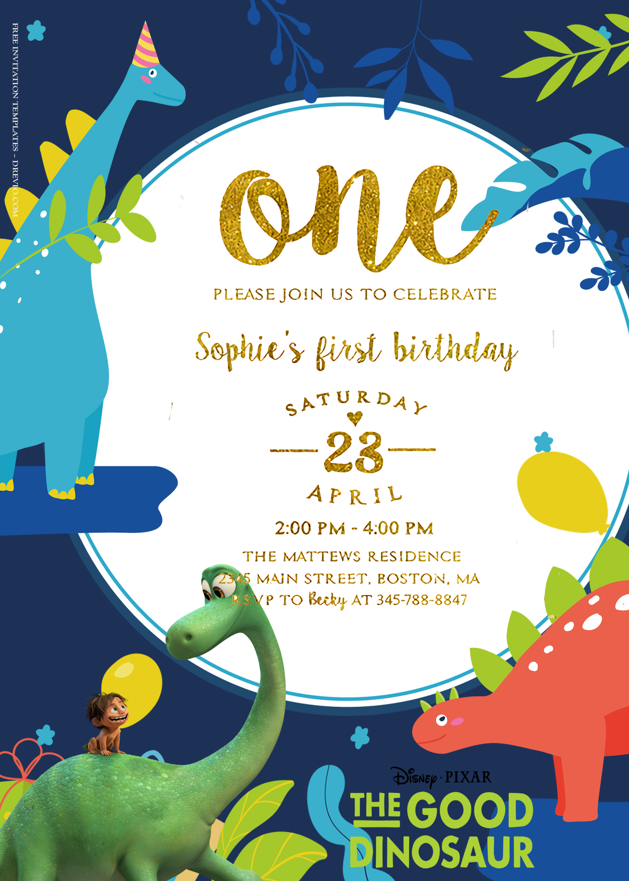 8+ Good Dinosaur With Friends Birthday Invitation Templates