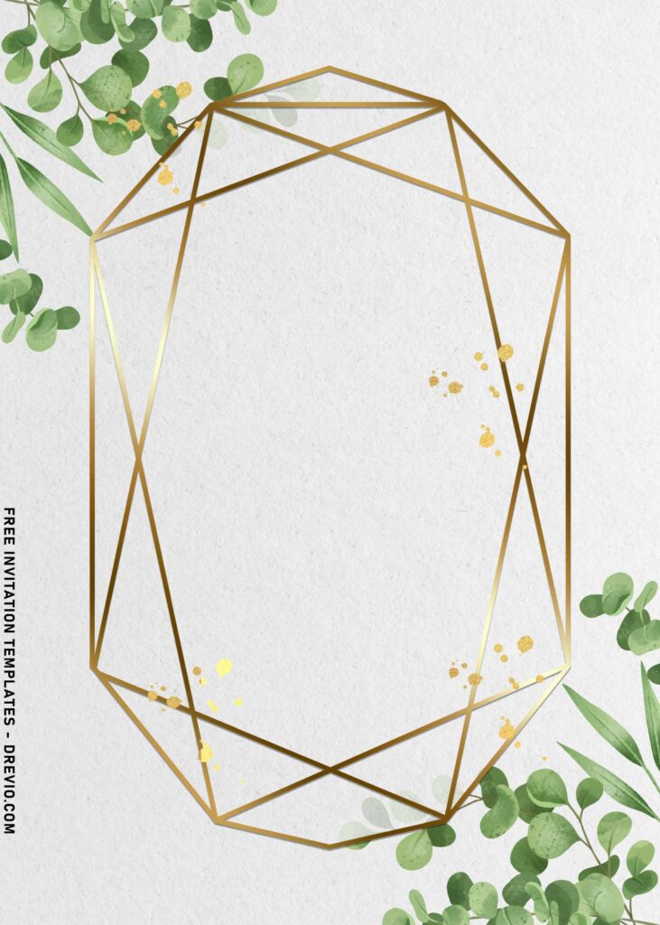 8 Greenery Silver Eucalyptus Invitation Templates
