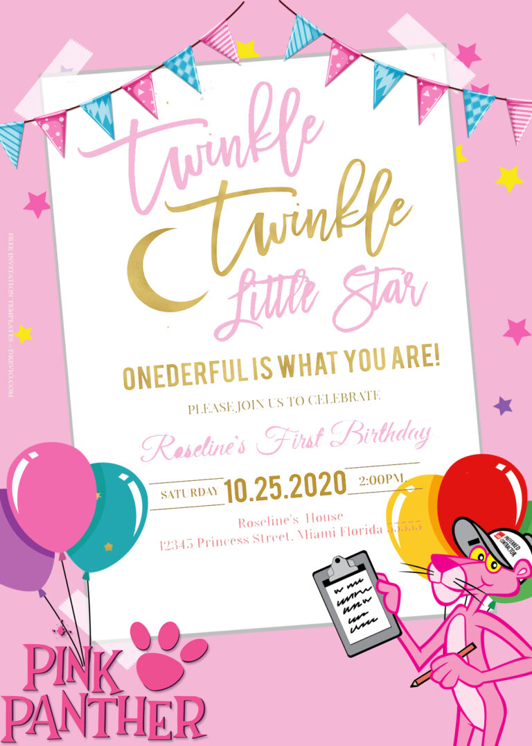 8+ Pink Panther Party Birthday Invitation Templates Title