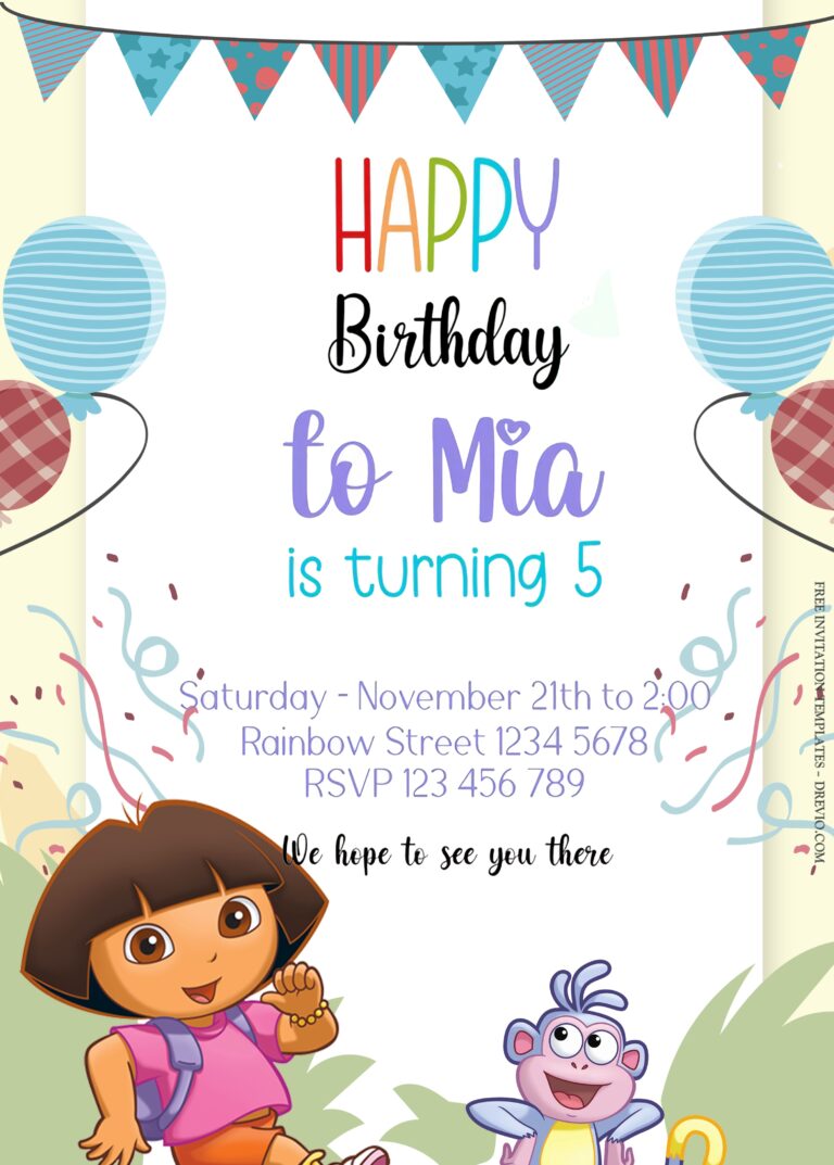 9+ Dora The Explorer Party Birthday Invitation Templates Title