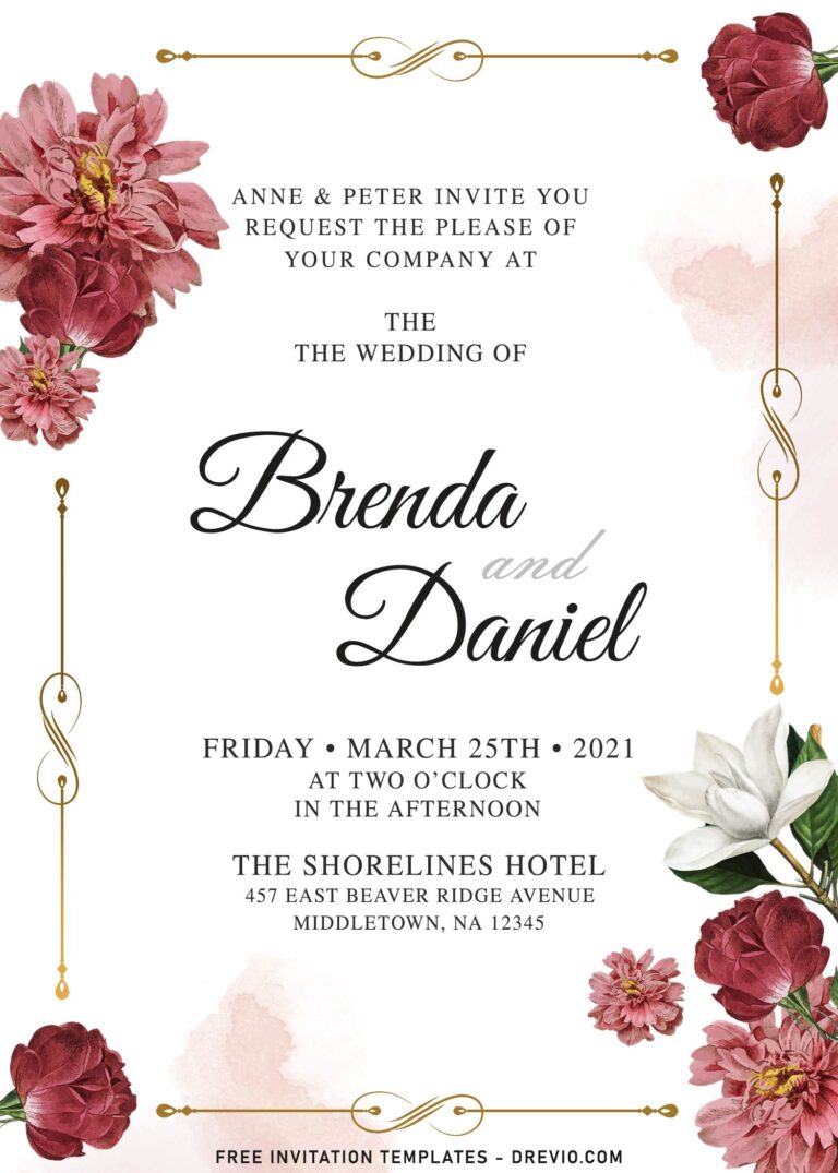 9+ Stylish Romantic Rose Wedding Invitation Templates