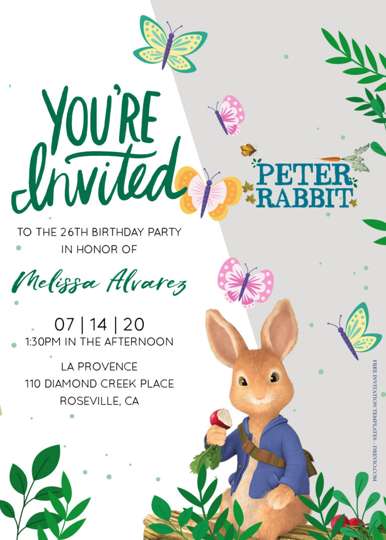 9+ Peter Rabbit All Around Birthday Invitation Templates TITle
