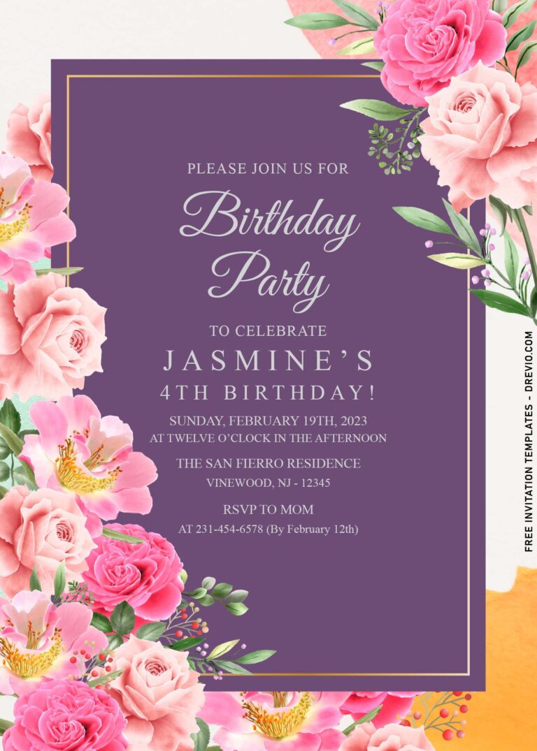 9+ Chic Botanical Flowers Wedding & Birthday Invitation Templates