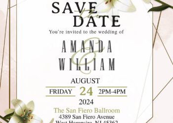 9+ Passionate Chic Lily Floral Save The Date Invitation Templates