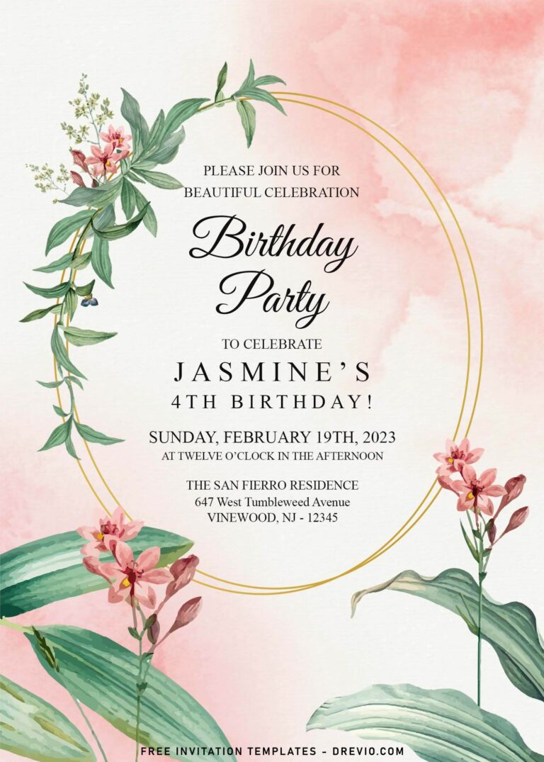9+ Modest Boho Greenery & Floral Birthday Invitation Templates