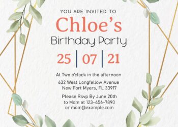 8+ Beloved Greenery Geometric Invitation Templates Great For Summer
