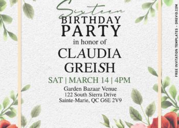 10+ Vintage Wild Rose Floral Birthday Invitation Templates