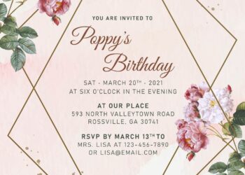 8+ Watercolor Blush Foil Birthday Invitation Templates