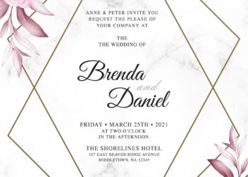 10+ Blush Vintage Marble & Rose Floral Invitation Templates
