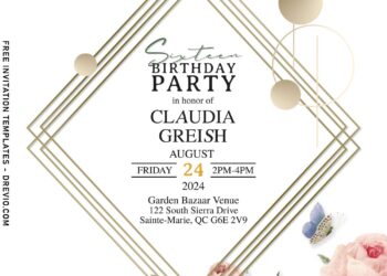 10+ Exquisite Flower And Butterfly Birthday Invitation Templates