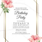 10+ Modern Japanese Pink Flowers Floral Invitation Templates