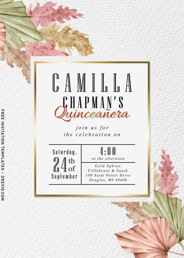11+ Whimsical Sage Green Pampas Greenery Invitation Templates